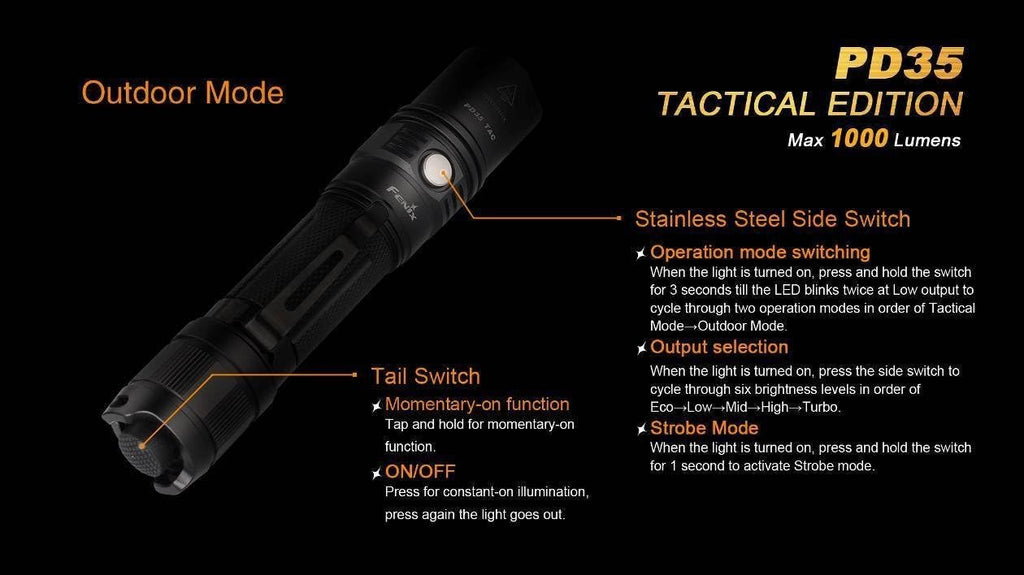 Tactical Flashlight with Pressure Switch and Two CR123A Lithium Batteries D726474
