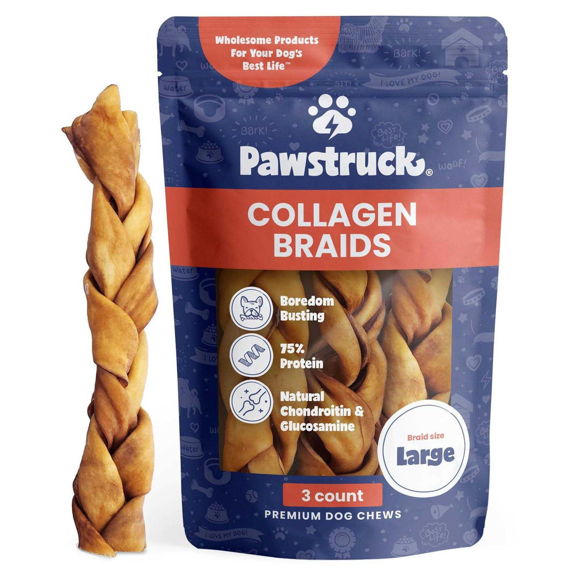 Natural Beef Collagen Braids for Dogs R741994