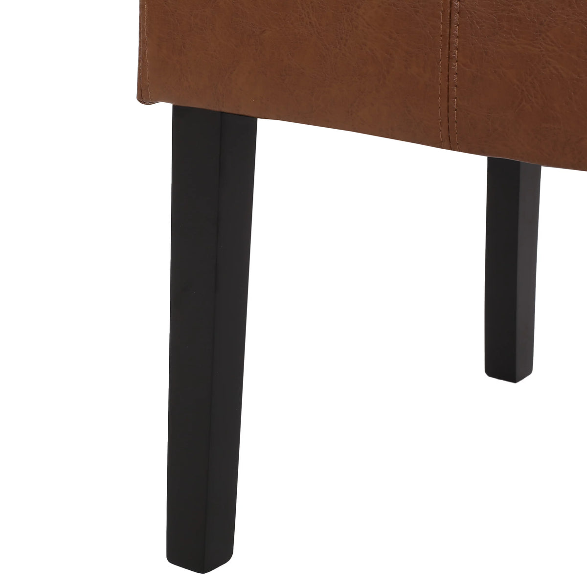 Cognac Brown Faux Leather Dining Chairs Set of 4 W312