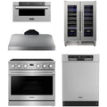 36 Gas Range, Range Hood, Dishwasher, Microwave and Wine Cooler Y344176