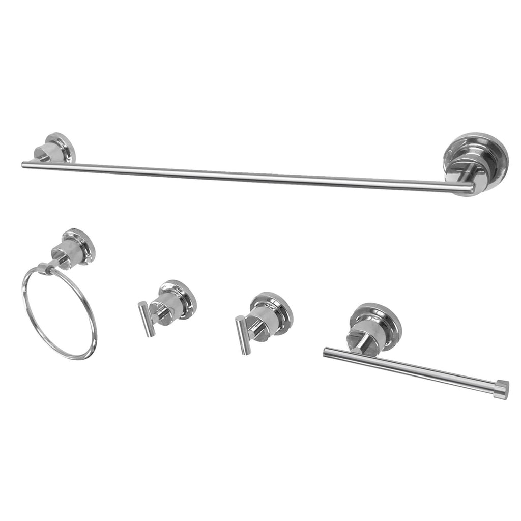 5-Piece Bathroom Accessory Set, Polished Chrome D105286