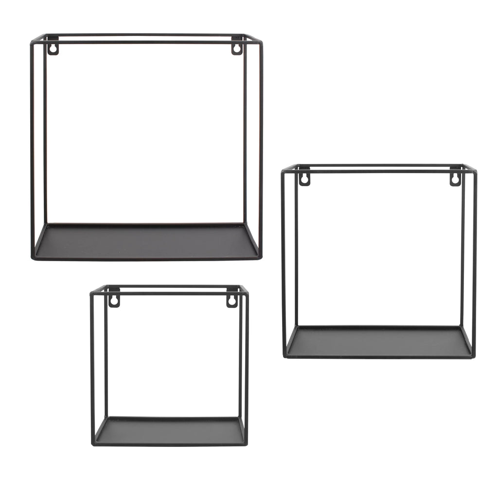 Wire Cube Shelf Set of 3 Shelves Black X54387