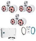 Dual 6.5" Marine Wakeboard LED Speakers with Amplifier and Amp Kit Z391513