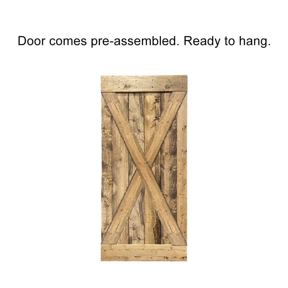 36 in. x 84 in. Espresso Stained Wood Interior Sliding Barn Door with Hardware Kit G30489