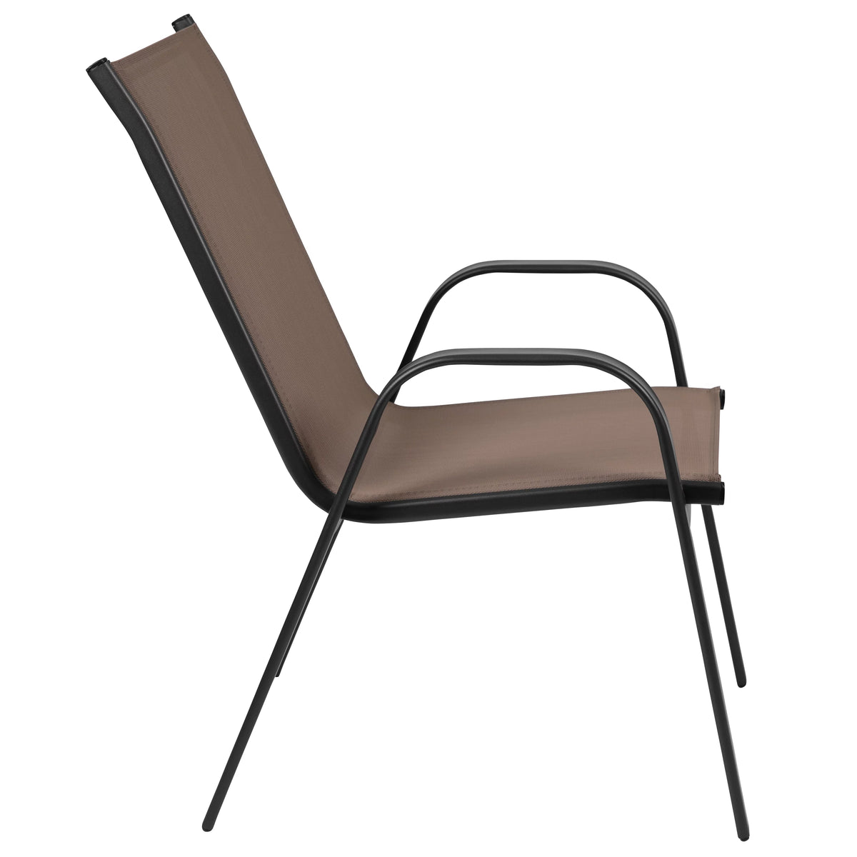 5 Piece Outdoor Patio Dining Set with 4 Brown Stack Chairs U575