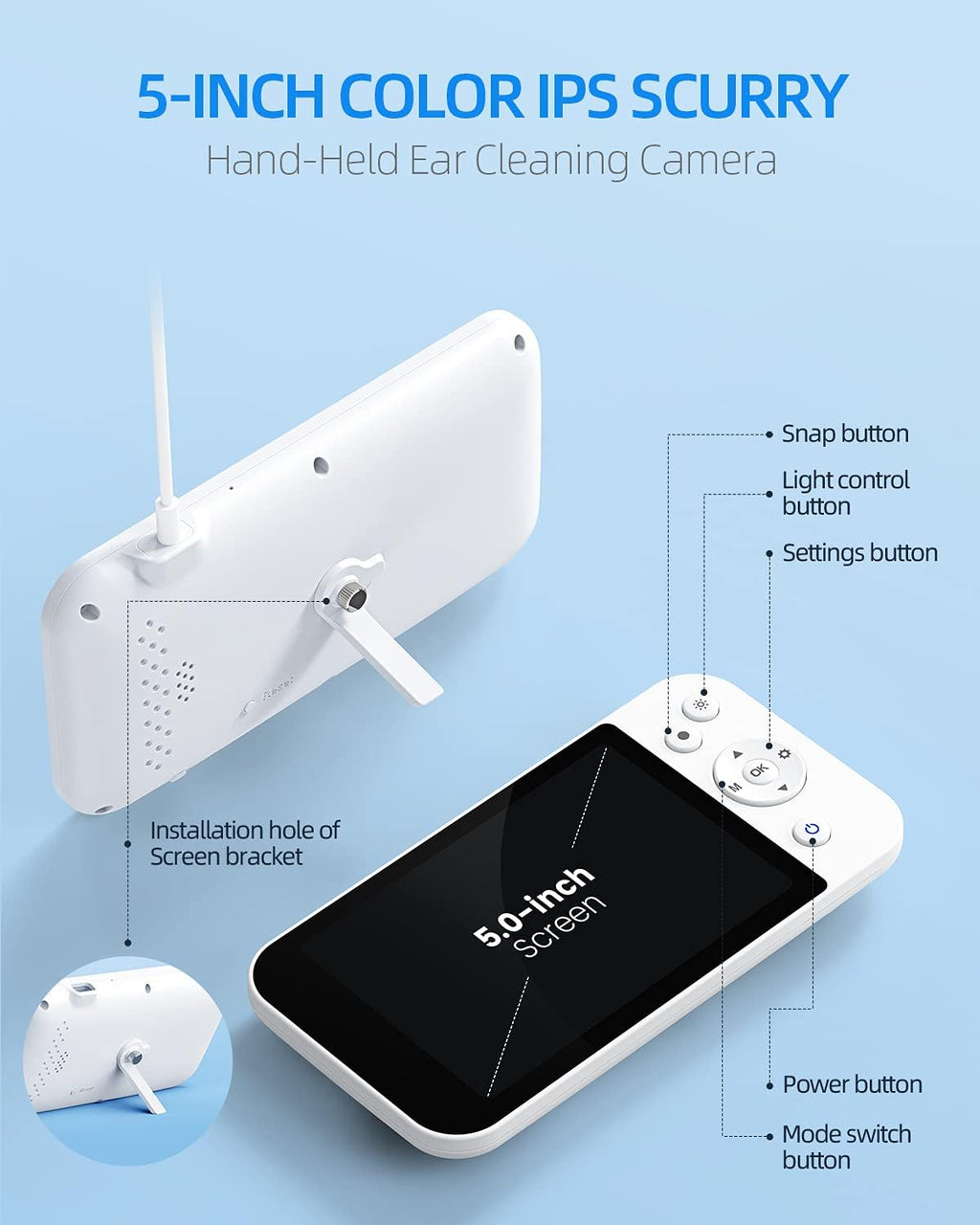 Ear Wax Removal Tool with 5 Inches Screen and Light G410087