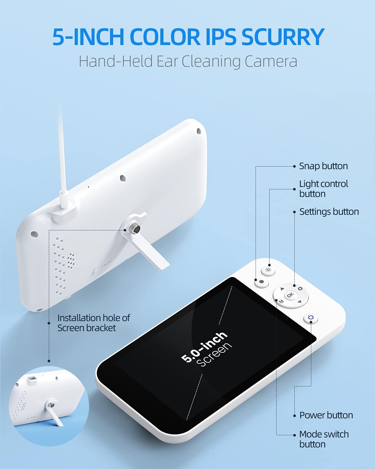Ear Wax Removal Tool with 5 Inches Screen and Light G410087