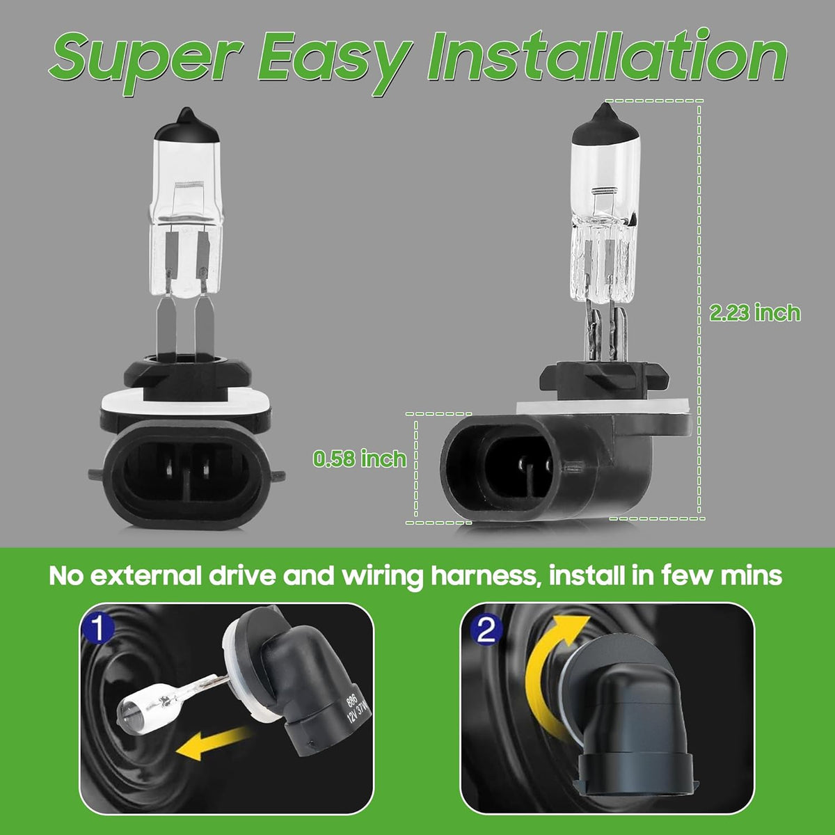 12V 37W Halogen Headlight Bulb 2 Pack Y9192
