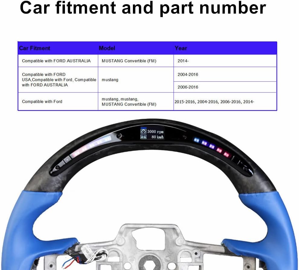 Matte Forged Carbon Fiber LED Steering Wheel T999