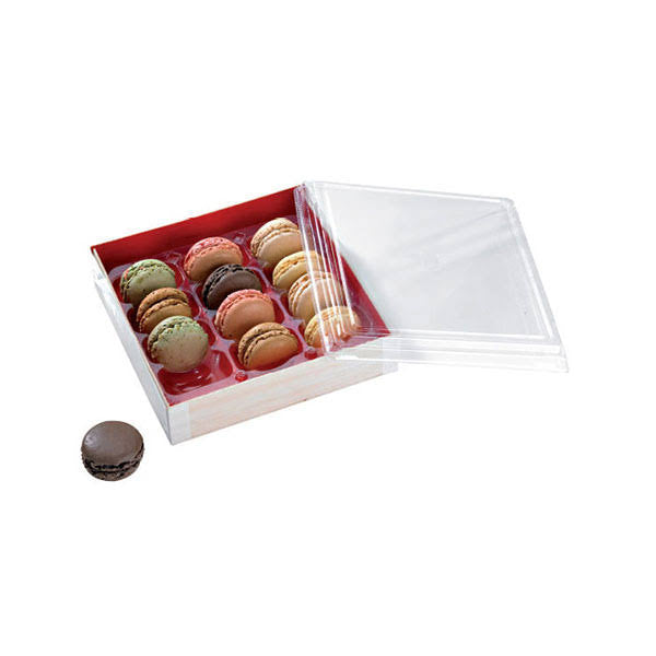 Wooden Folding Box with Red Shiny Interior, 24 oz. Pack of 100 H88712