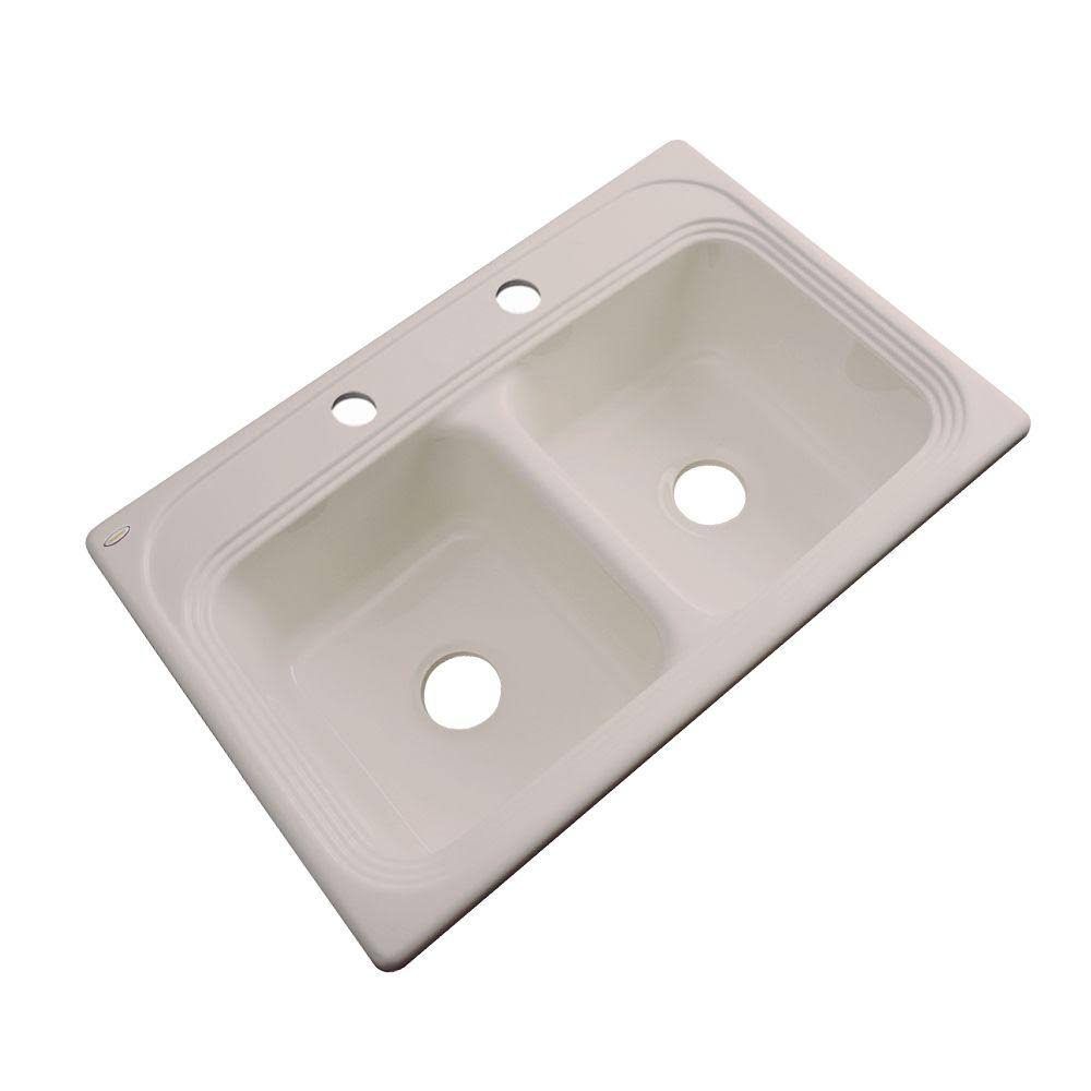 33 in. Double Bowl Kitchen Sink in Fawn Beige N904095
