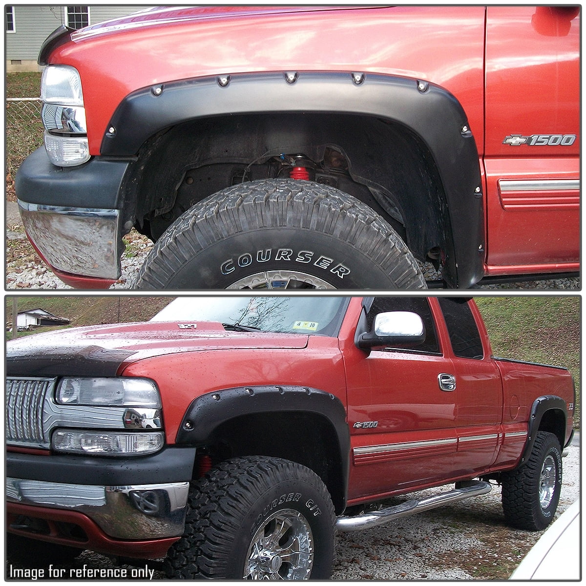 Pocket-Rivet Fender Wheel Flares for Chevy Silverado Fleetside Long Bed O8101