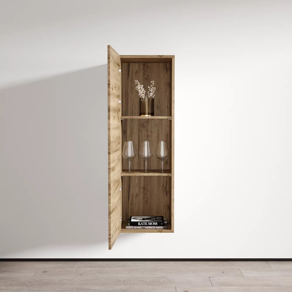 Oak Modular Wall Mounted Floating Bookcase Cabinet B856049