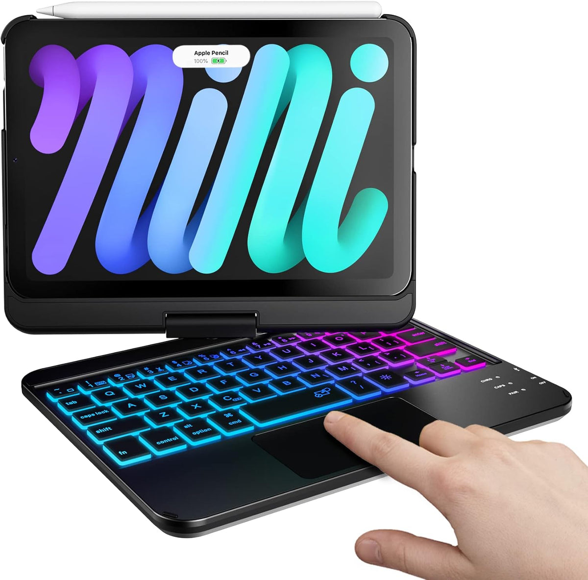 iPad Mini 6 Keyboard Case with Touchpad Backlit 360 Rotatable T62058