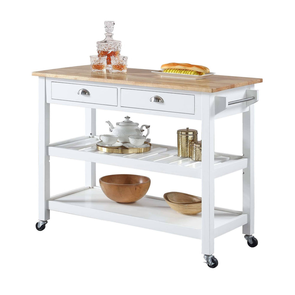 3 Tier Butcher Block Kitchen Cart with Drawers C261