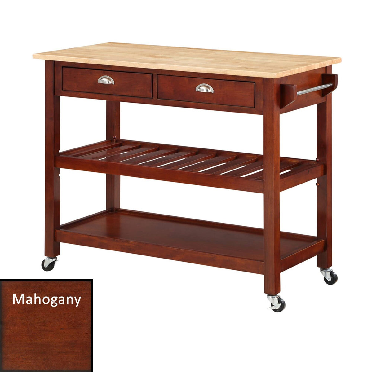 3 Tier Butcher Block Kitchen Cart with Drawers C261