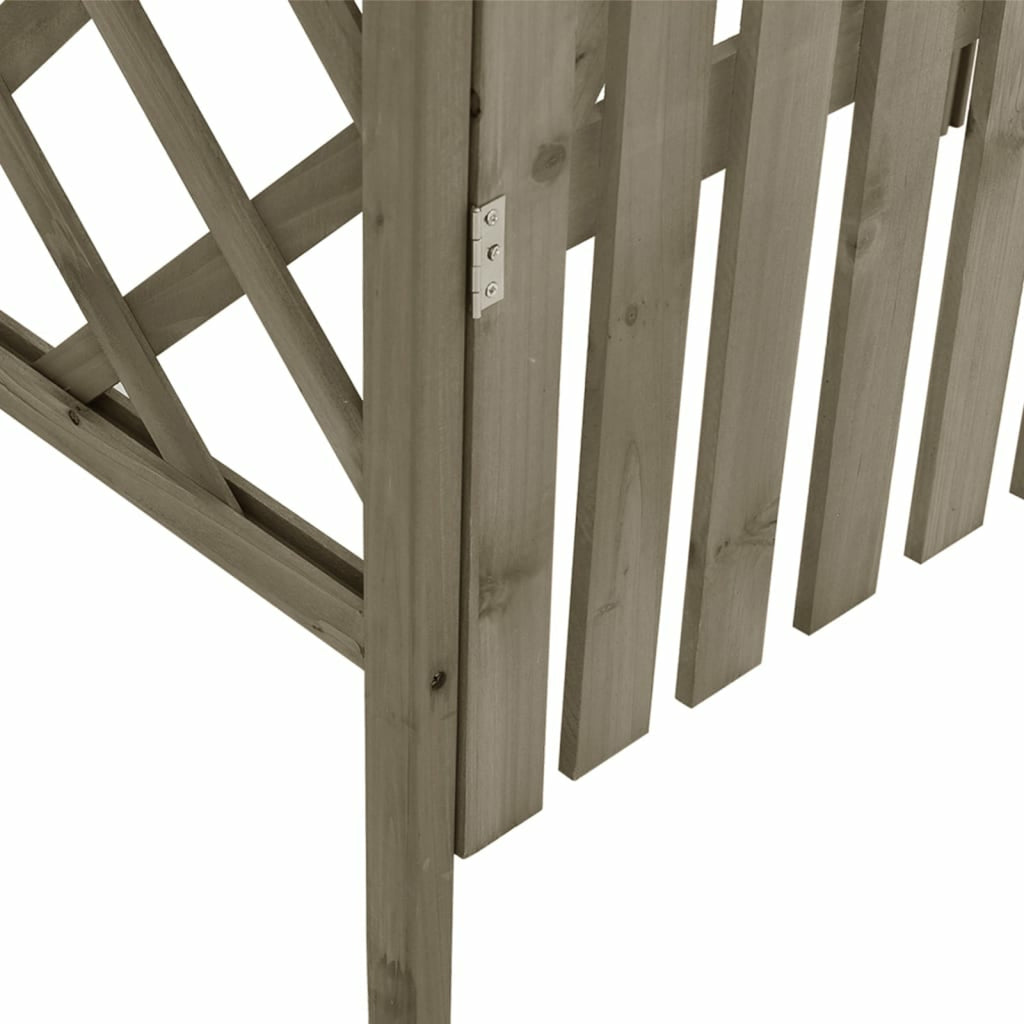 Gray Solid Firwood Pergola with Gate R357872