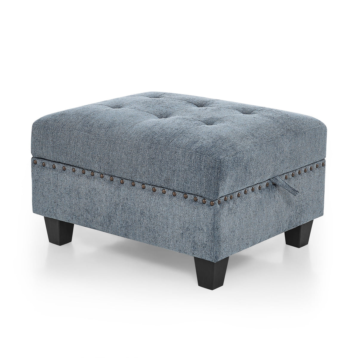 U Shape Modular Sectional Sofa with Seven Single Chair, Four Corner and One Ottoman, Navy Blue P66005