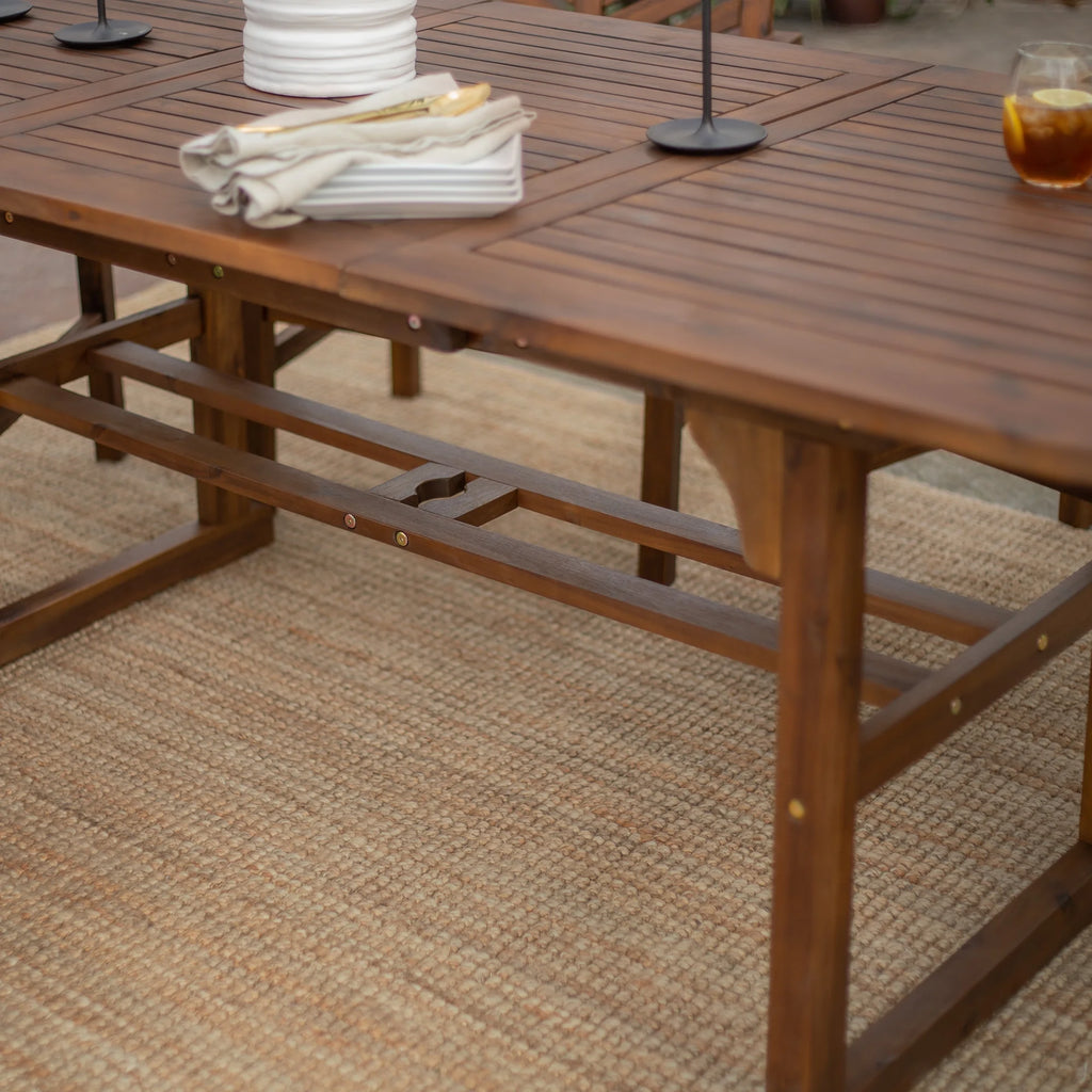 Dark Brown 7-Piece Wood Outdoor Patio Dining Set G5897