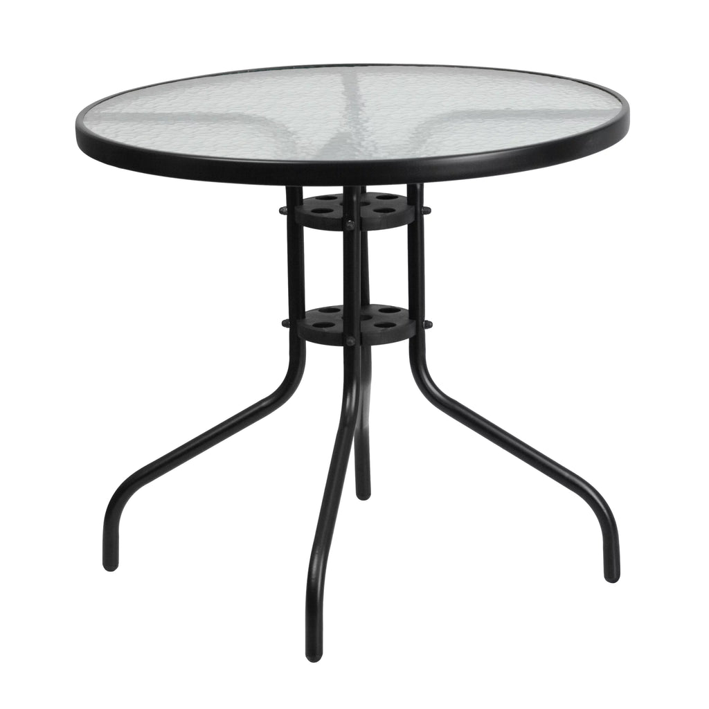 5 Piece Outdoor Patio Dining Set with 4 Brown Stack Chairs U575
