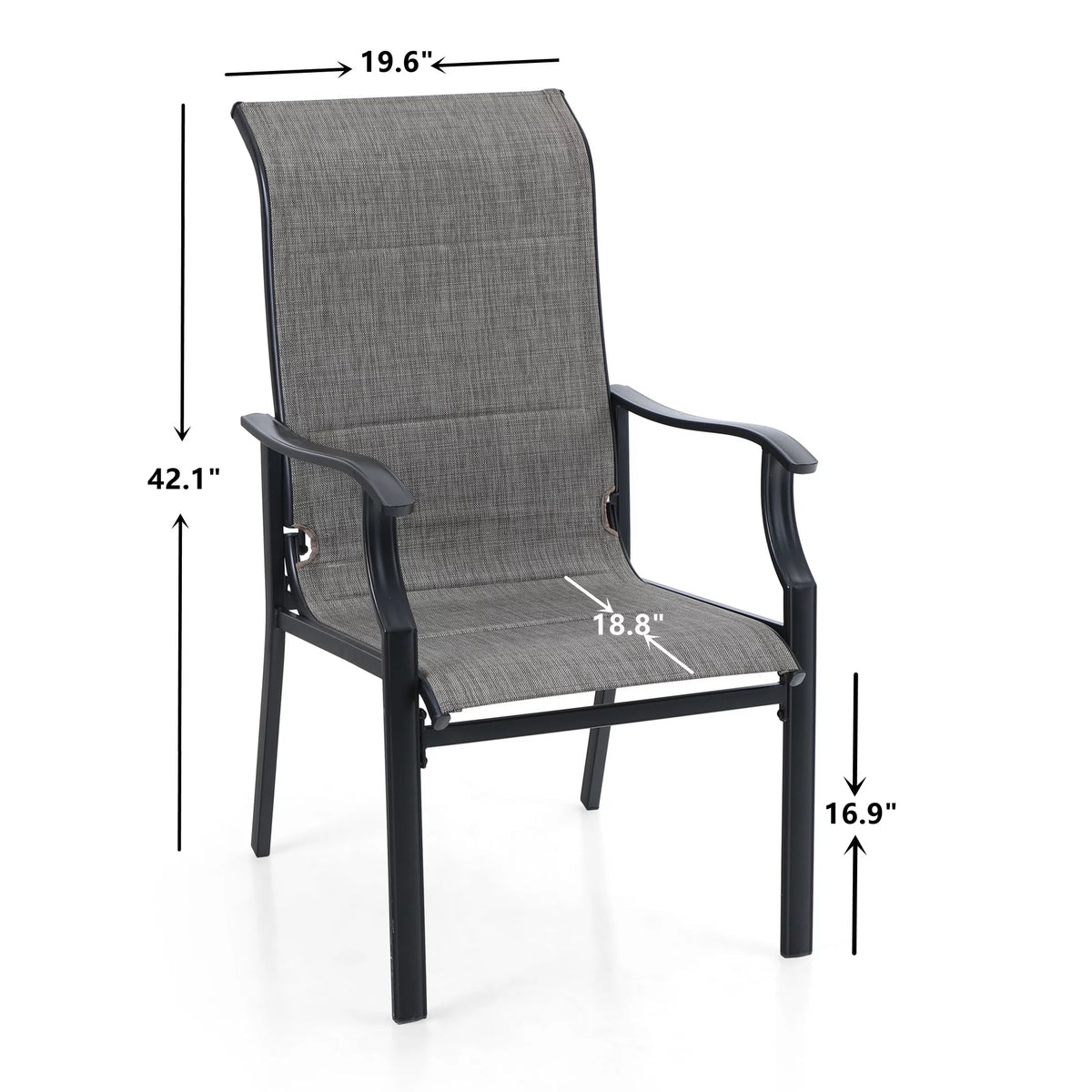 7 Pieces Outdoor Patio Dining Set with 6 Chairs & Steel Frame Table B17854