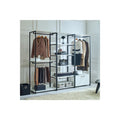 White Freestanding Wood Closet System with Metal Frame X842