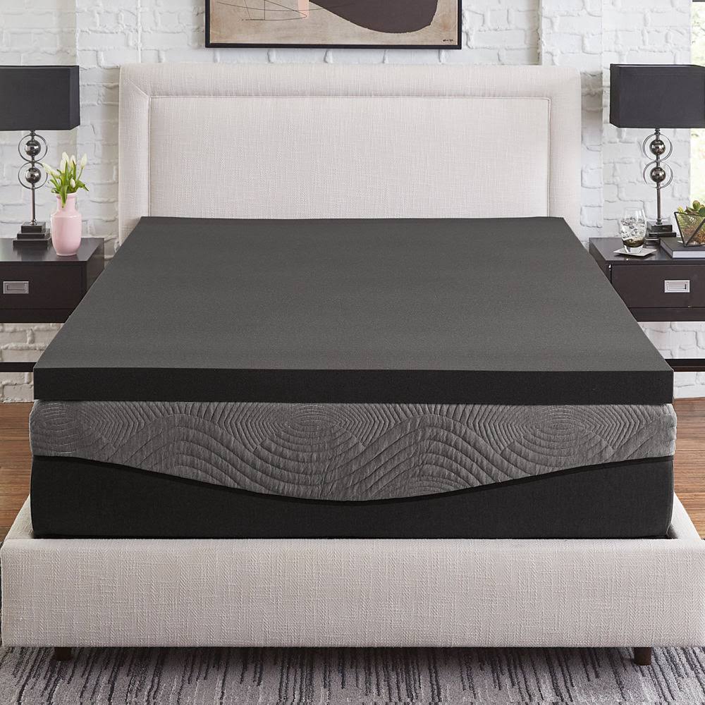 Queen 3-Inch Charcoal Memory Foam with 1.5-inch Fiber Cover W5345