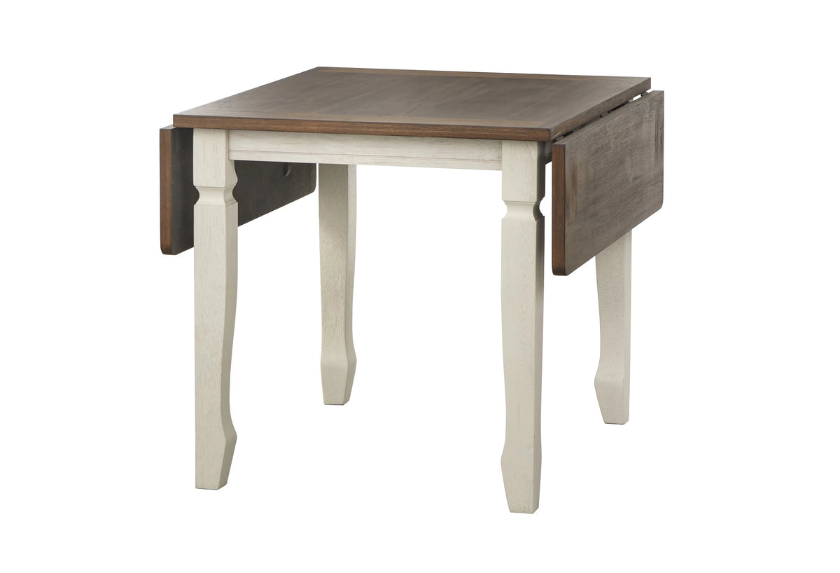50 x 36 x 30 Walnut Antique White Square Dining Table G705