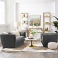 Gray Performance Velvet Sofa and Armchair Set R27143