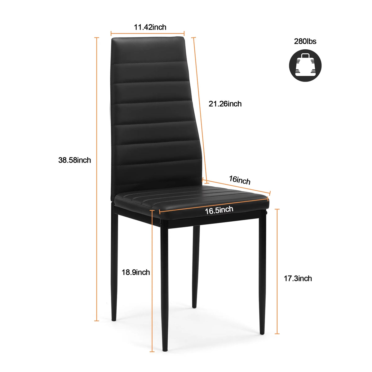5 Pieces Tempered Glass Dining Table Set with 4 Faux Leather Chairs S3438