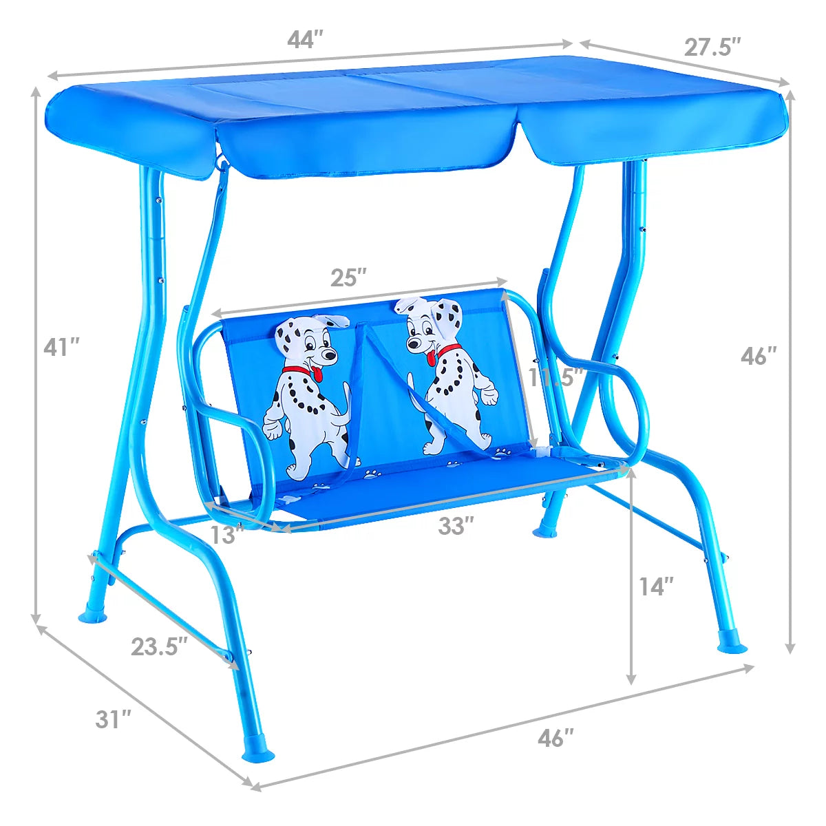 Kids 2 Person Patio Swing Chair with Canopy N3705