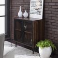 Industrial Buffet Storage Cabinet, 30 Inch, Dark Walnut F257