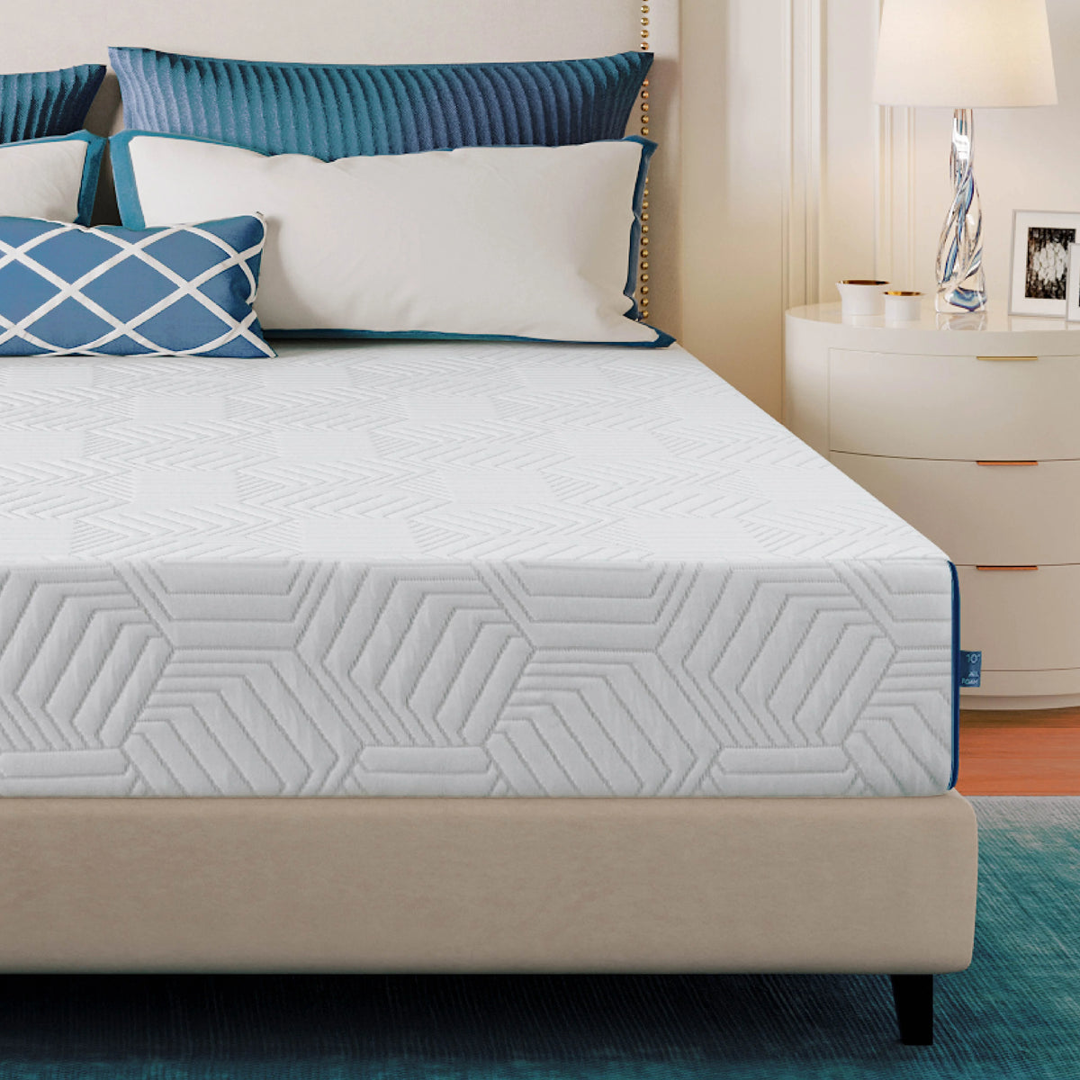 Blue 8 inch Cooling Gel Memory Foam Mattress C5109