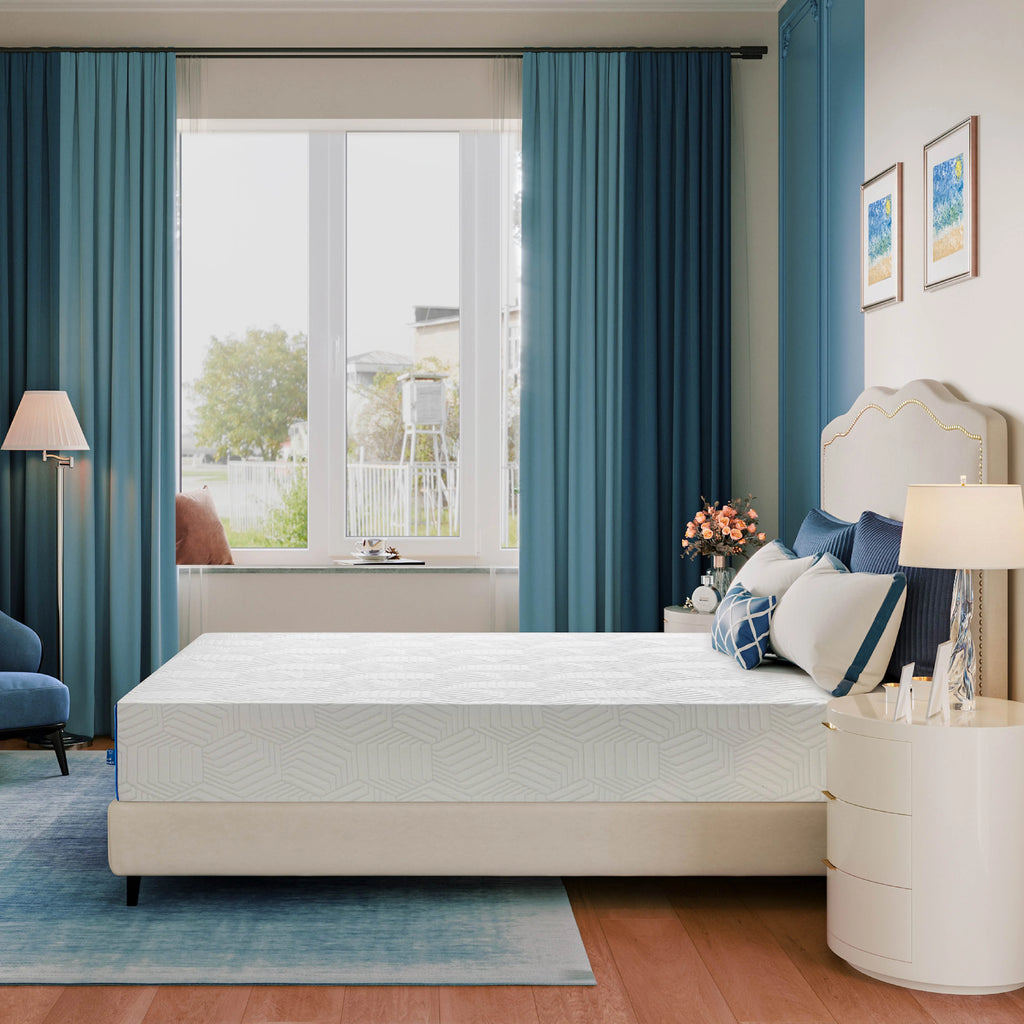 Blue 8 inch Cooling Gel Memory Foam Mattress C5109