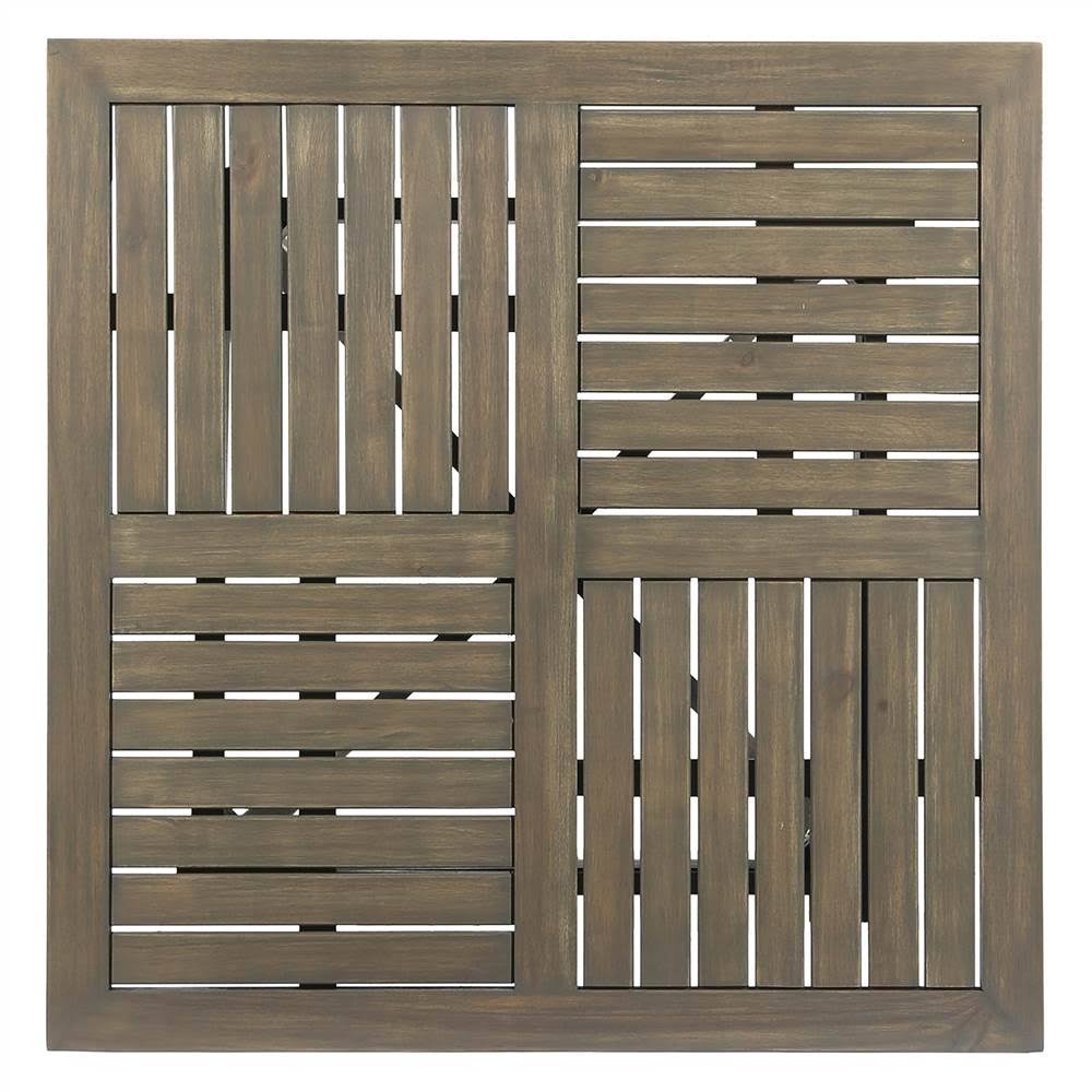 Gray Acacia Wood Square Dining Table K78811