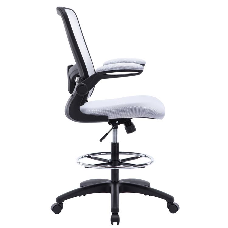 White/Black Mesh Drafting Chair K1173