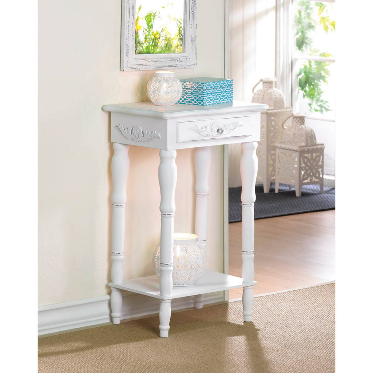 Black Colonial Carved Side Table W840