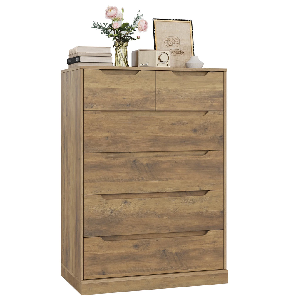 White 6 Drawer Wood Dresser Y62728