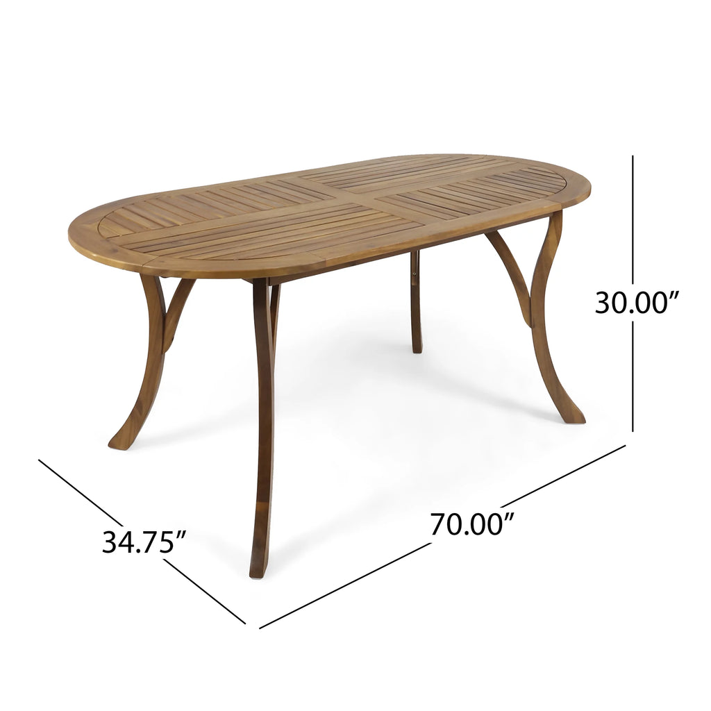 70" Oval Wooden Patio Dining Table X56903