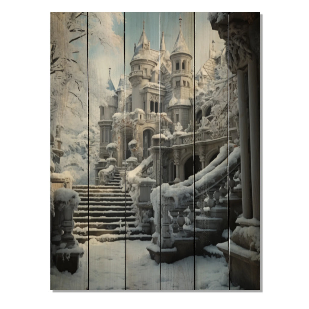 Natural Pine Wood Cityscapes Print J994