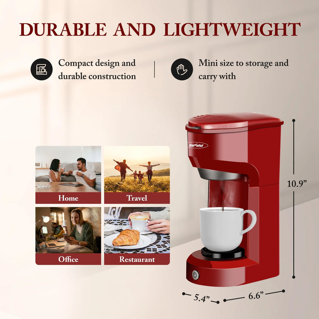 Single Serve Coffee Maker with 30 Oz Detachable Reservoir, Black J374