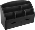 Black Wood Desktop Organizer with 2 Storage Drawers, Pack of 2 Z72333