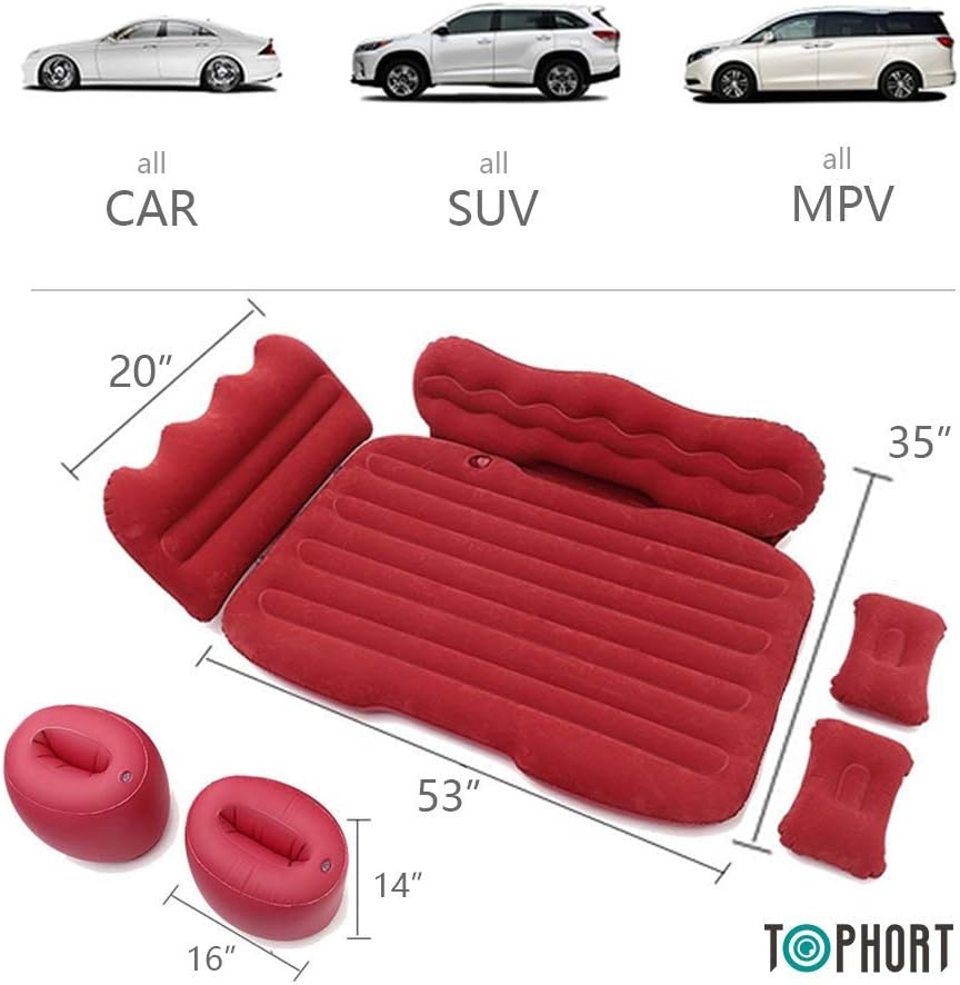 Inflatable Car Mattress Bed Large Size Gray C366