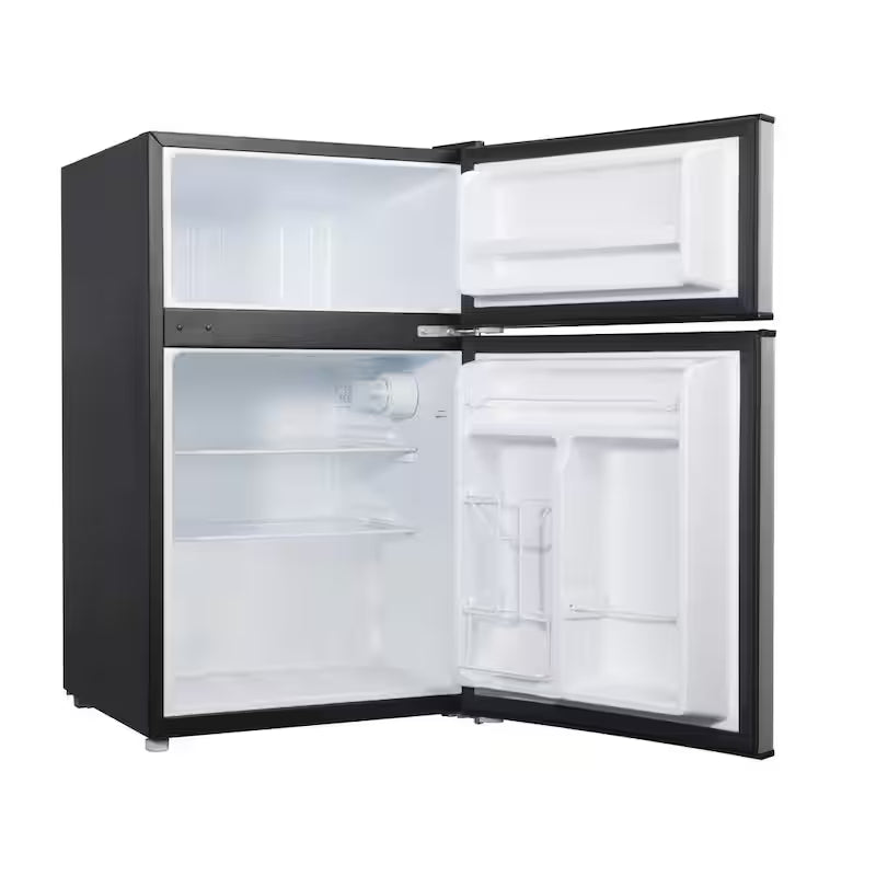 3.1 cu. ft. Stainless Steel Mini Fridge with Dual Door Freezer D386