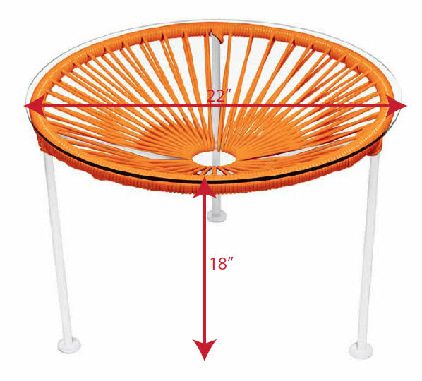 Orange Side Table with Chrome Frame L418318