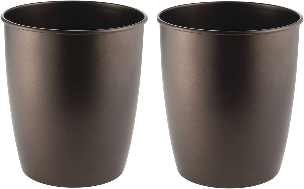 Round Metal Small Trash Can Wastebasket Bin 2 Pack Bronze T44530