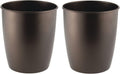 Round Metal Small Trash Can Wastebasket Bin 2 Pack Bronze T44530
