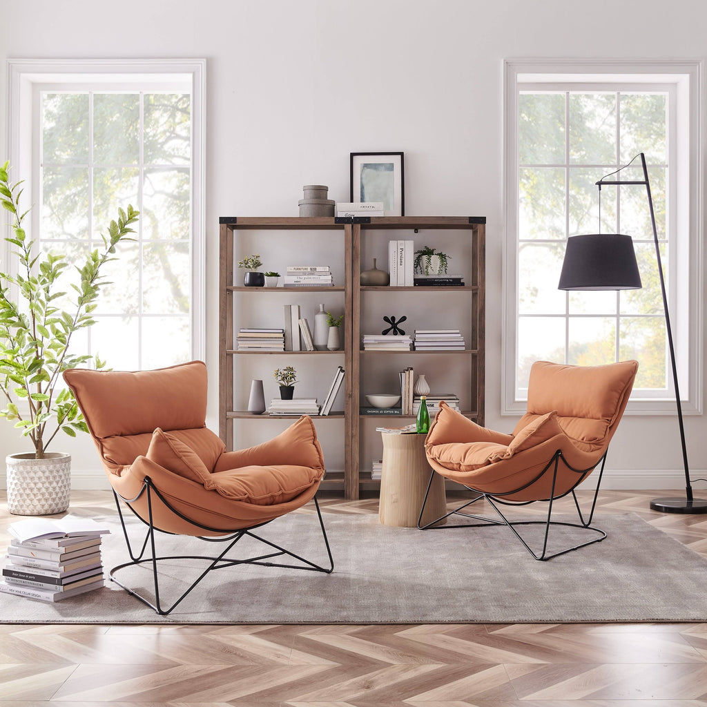 Orange Accent Chaise Chair U14817