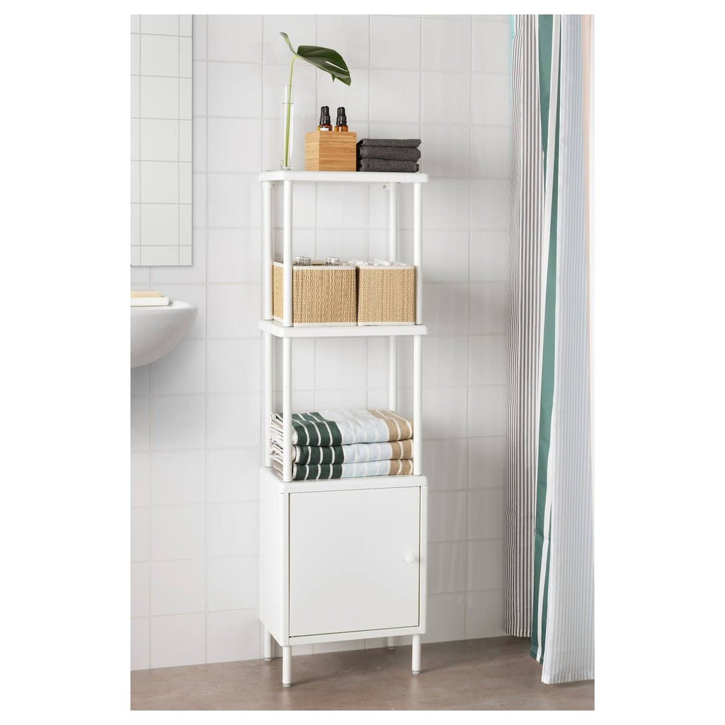White 15 3/4x10 5/8x52 3/4 Shelving Unit with Cabinet J160352