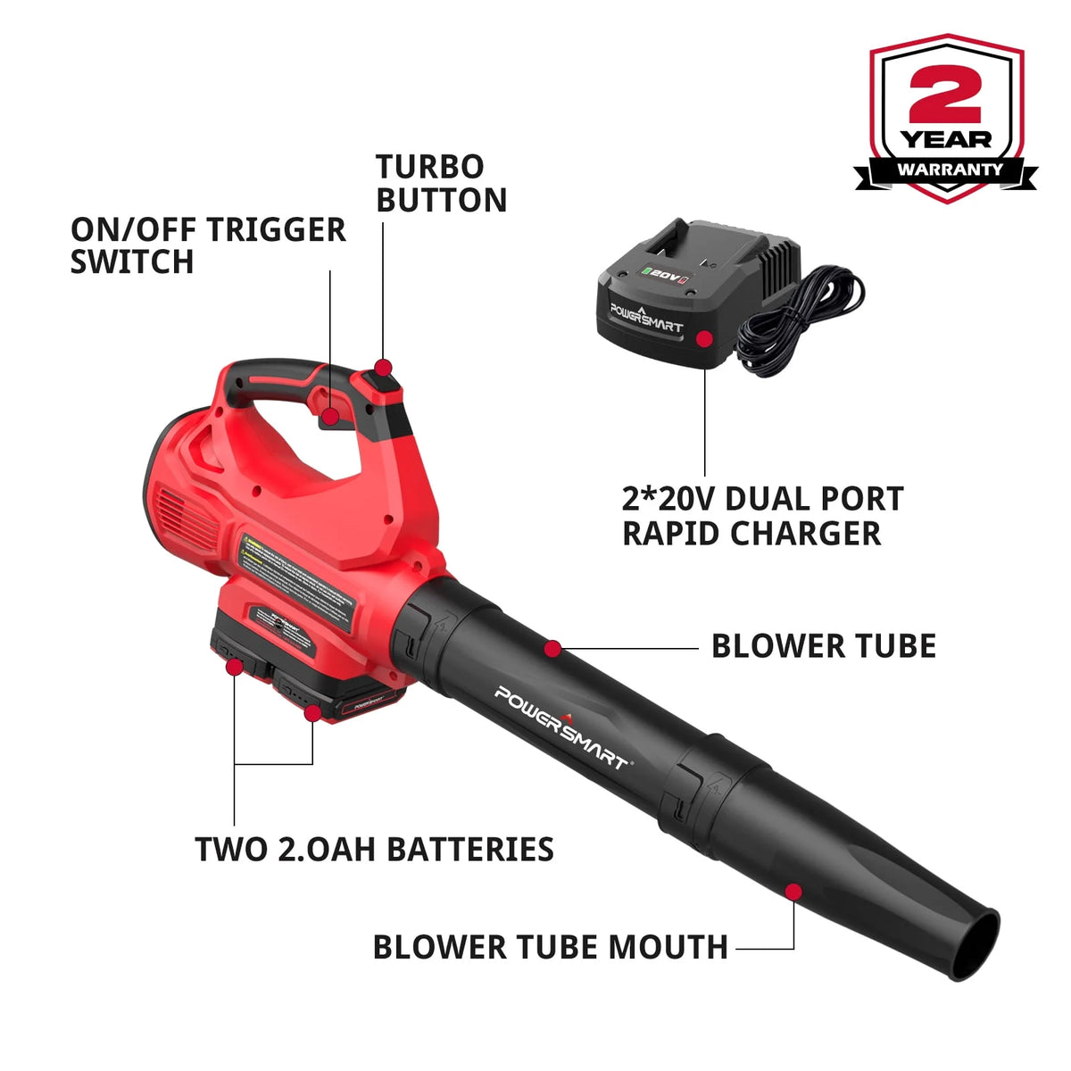 40V 450CFM 130MPH Cordless Leaf Blower W777